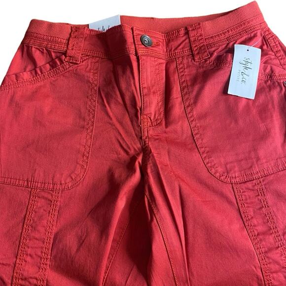 NWT STYLE & CO CAPRI PANTS RUBY RED TONE WOMEN’S SIZE 4P - Picture 3 of 8